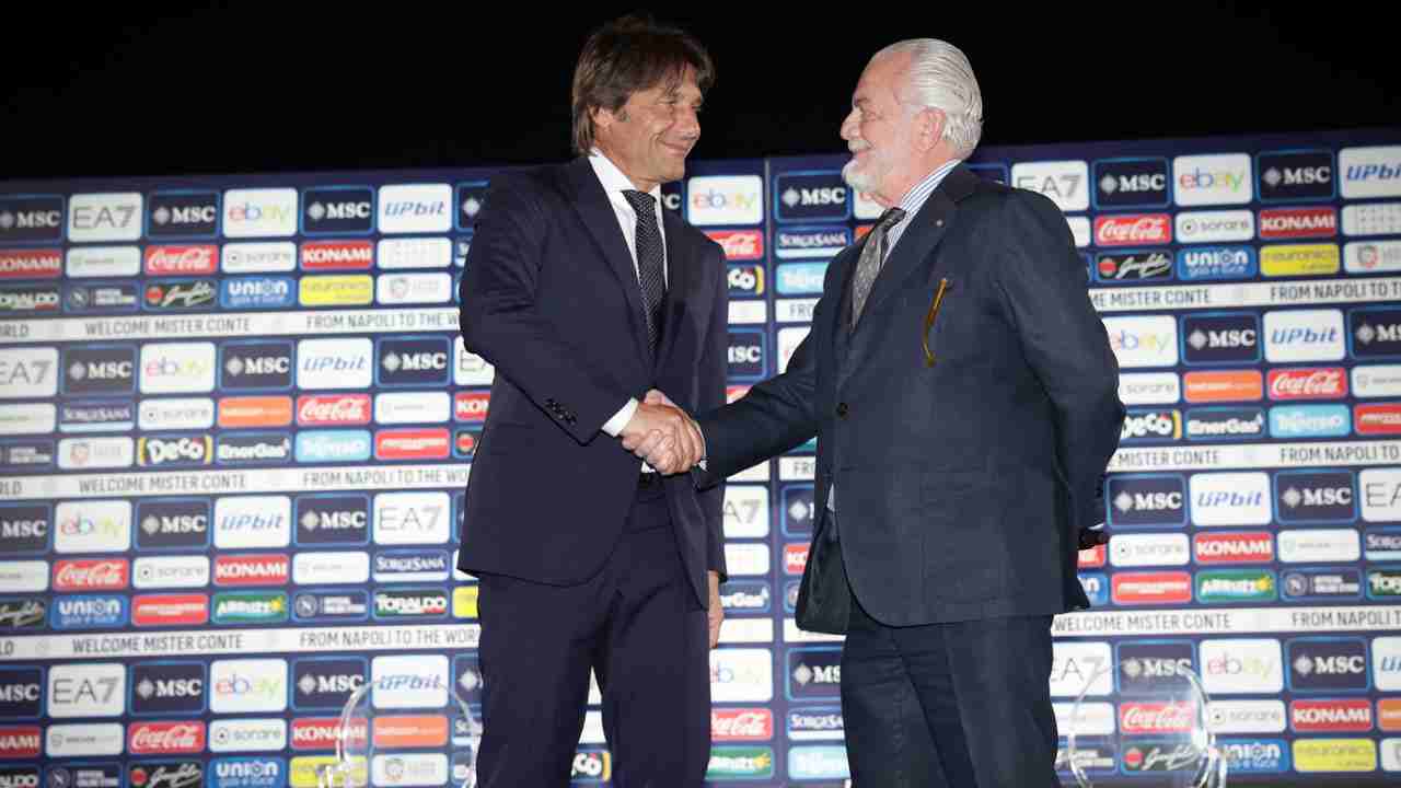 Antonio Conte Aurelio De Laurentiis - Foto Lapresse - Ilgiornaledellosport.net