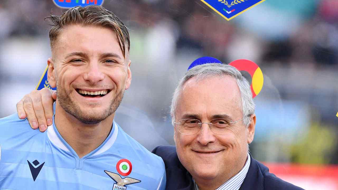 Ciro Immobile Claudio Lotito - Foto Lapresse - Ilgiornaledellosport.net