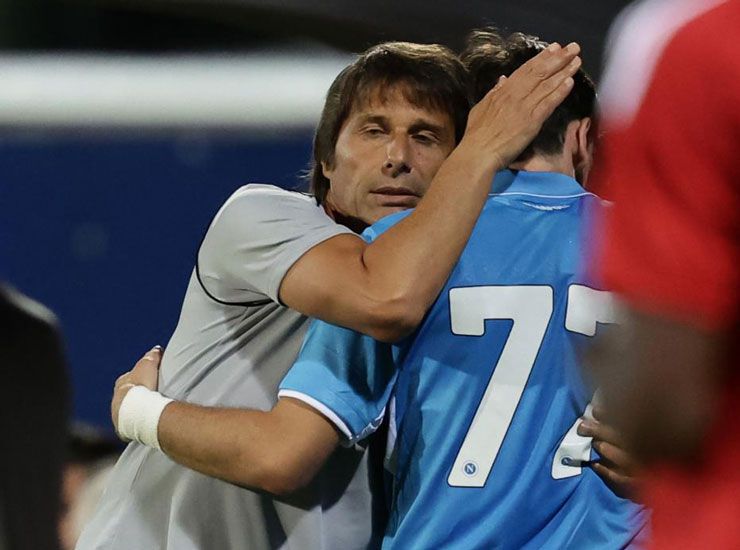 Antonio Conte Khvicha Kvaratskhelia - Foto Lapresse - Ilgiornaledellosport.net