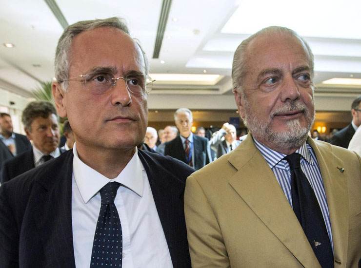 Claudio Lotito Aurelio De Laurentiis - Foto Lapresse - Ilgiornaledellosport.net