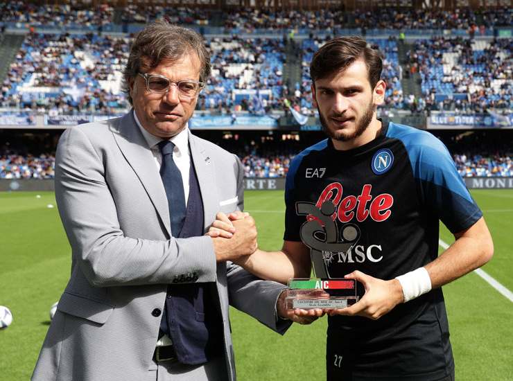 Cristiano Giuntoli e Khvicha Kvaratskhelia - Foto Lapresse - Ilgiornaledellosport.net