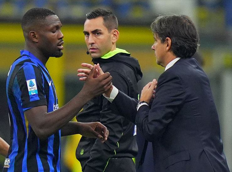 Marcus Thuram e Simone Inzaghi - Foto Lapresse - Ilgiornaledellosport.net