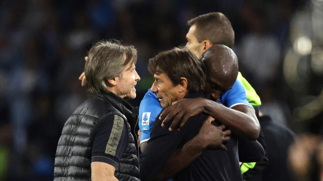 Oriali, Conte e Lukaku Napoli - Foto Lapresse - Ilgiornaledellosport.net