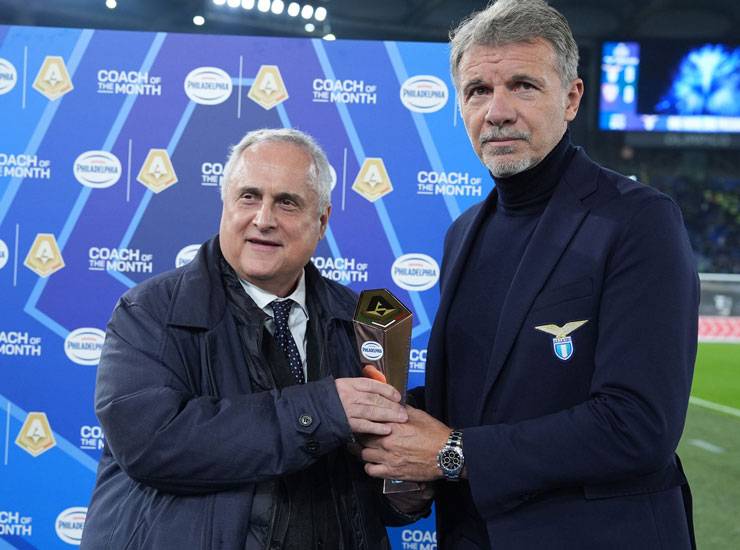 Claudio Lotito e Marco Baroni - Foto Lapresse - Ilgiornaledellosport.net