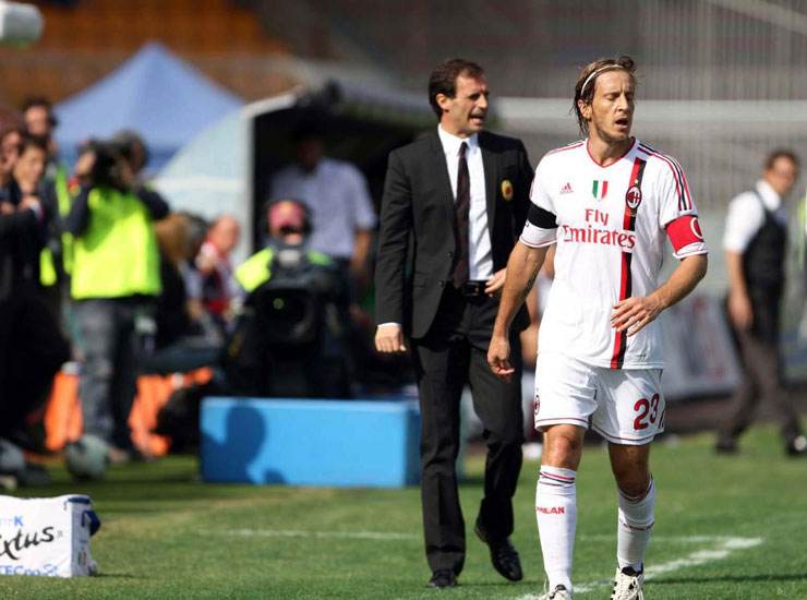 Max Allegri e Massimo Ambrosini ai tempi del Milan - Foto Lapresse - Ilgiornaledellosport.net