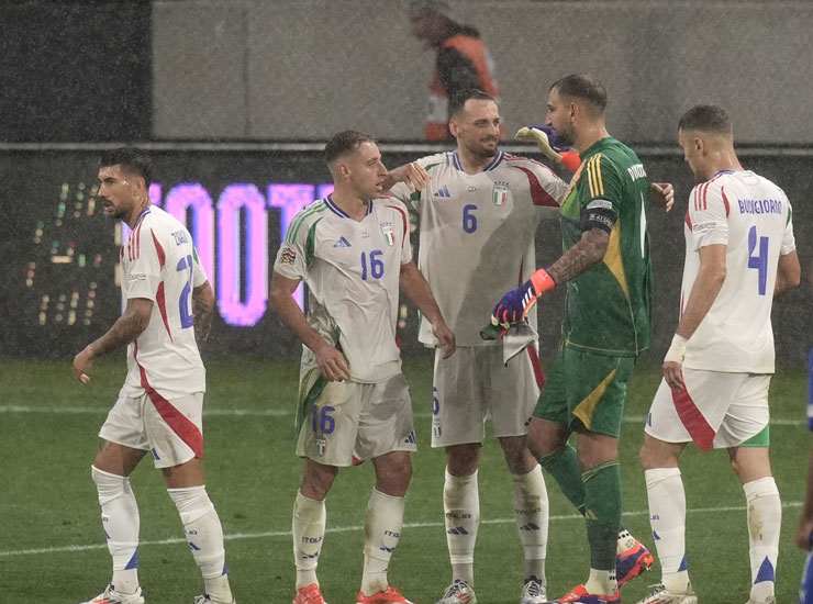 Donnarumma in nazionale con Zaccagni, Frattesi, Gatti e Buongiorno - Foto Lapresse - Ilgiornaledellosport.net