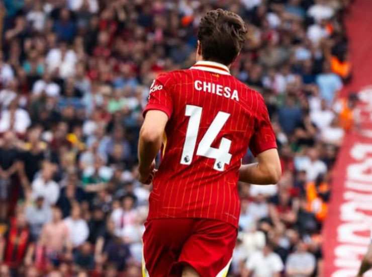 Federico Chiesa con la maglia del Liverpool - Foto Lapresse - Ilgiornaledellosport.net