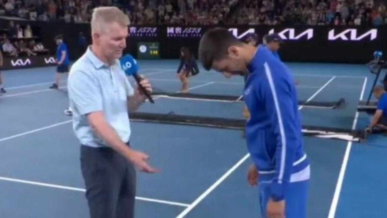 Jim Courier intervista Novak Djokovic agli Australian Open - Fonte X - Ilgiornaledellosport.net