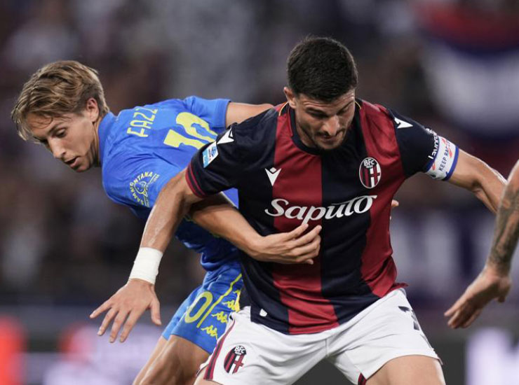 Jacopo Fazzini e Riccardo Orsolini durante Bologna-Empoli - Foto Lapresse - Ilgiornaledellosport.net