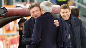 Walter Mazzarri e José Mourinho - Fonte Ansa - Ilgiornaledellosport.net