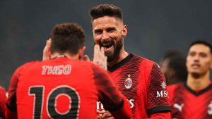 Olivier Giroud Theo Hernandez - Foto Lapresse - Ilgiornaledellosport.net