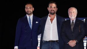 Giovanni Manna, Edoardo e Aurelio De Laurentiis - Foto Lapresse - Ilgiornaledellosport.net